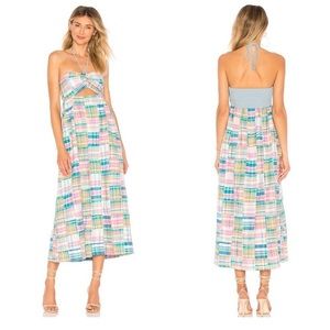 Petersyn Athena Madras Smocked Halter Dress Medium